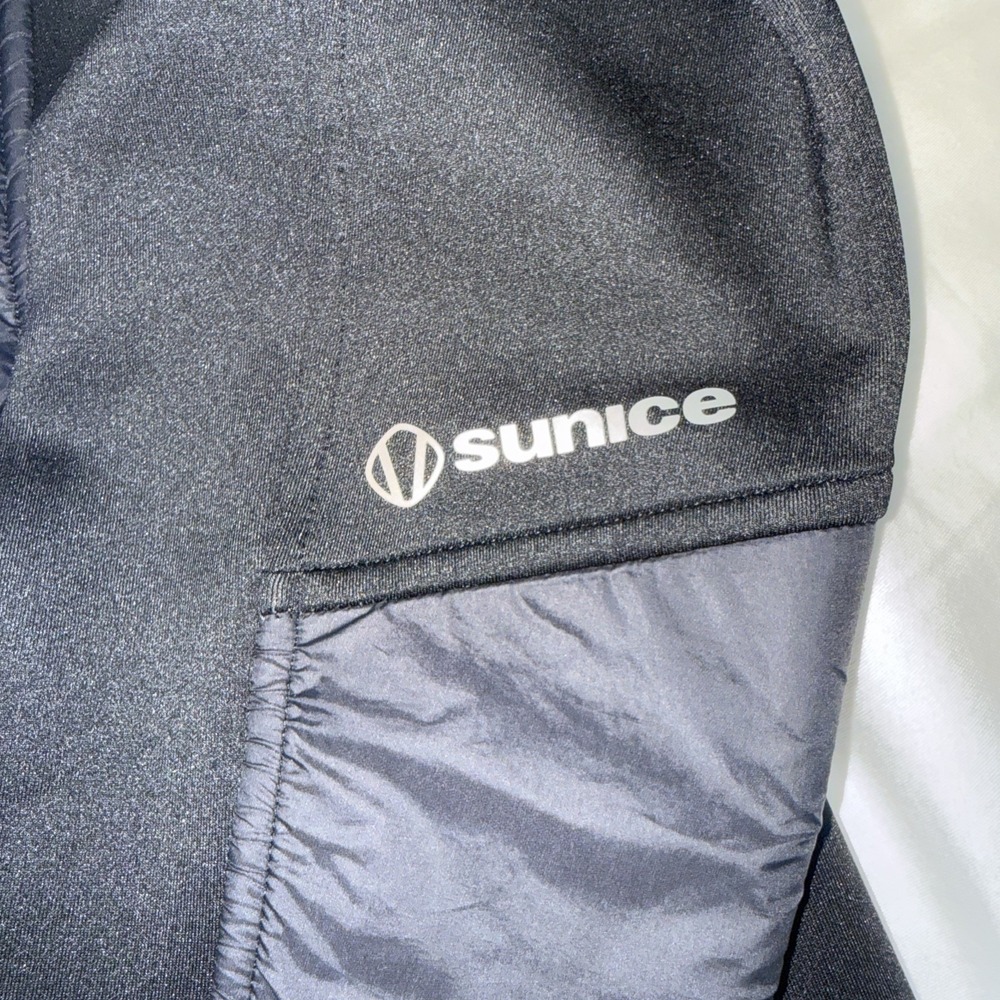 Sunice Men's Duke Hybrid Thermal Stretch Half-Zip Pullover Medium Black Puffer - Picture 3 of 13